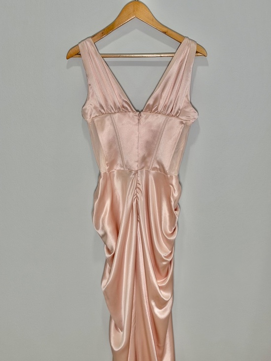 House of CB Angeline Blush Pink Satin Corset Maxi Dress - Small - Picture 8 of 11